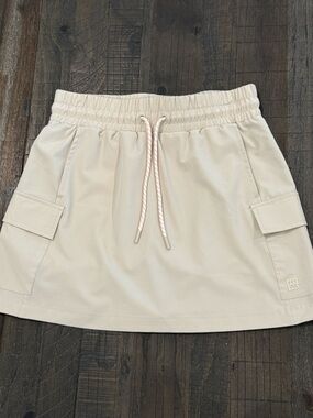 Avalanche Tan Mini Skort Drawstring Elastic Waist Pockets NWOT S